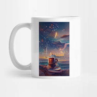 The Coffee Starry Teal ocean| Garland of stars Mug